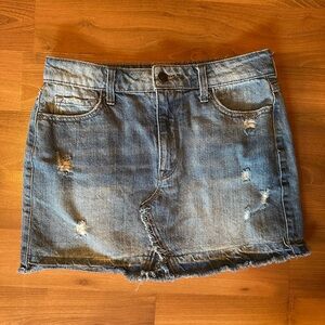 Rewash Blue Distressed Denim Mini Skirt